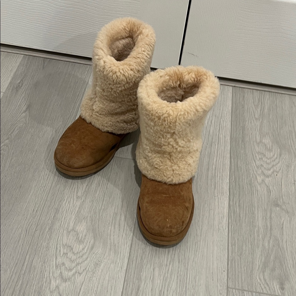 UGG Tan and Cream Shearling Winter Boots